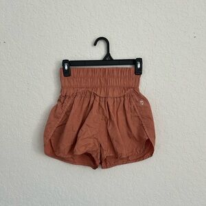 Free People Movement High-Waisted Peach Shorts